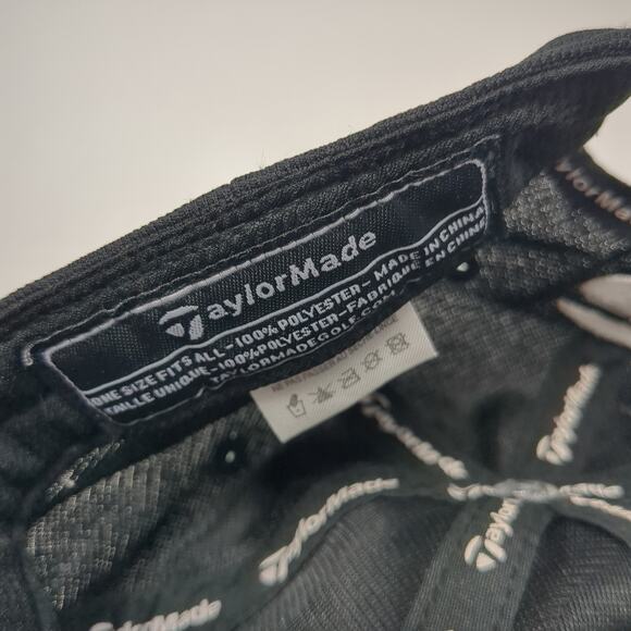 TaylorMade 1R Baseball Cap Black One Size Adjustable Embroidered Polyester - Picture 9 of 9